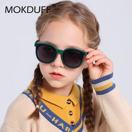 3-12 Years Kids Polarised Sunglasses Boys Cool Girls Soft TPEE Frame Cat Eye Design Fashion Sun UV400 Protection Oval Glasses 240416