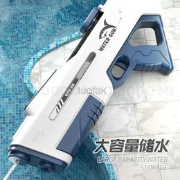 Gun Toys Big Capacity Electric Water Gun Toys High pressure High-Tech Automatic Water Blaster Soaker Guns Outdoor Pool Toys For Boy Kids 240416