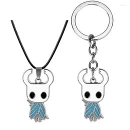 Pendant Necklaces Fashion Jewelry ACT Game Hollow Knight Protagonist Necklace Zinc Alloy Keychain Charms Accessories Men Women Fans Gift