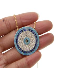 2019 New Micro Zirconia Greek Evil Eye Charm Silver Colour Lucky Blue Eyes Necklace Elegant Women Girls Exquisite Gift Jewellery J1905681170