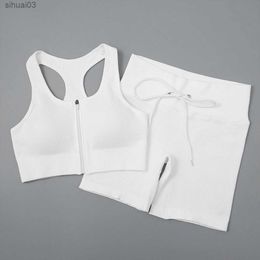 Women's Tracksuits Yoga Set Ribbed Workout Outfits for Women Sport Bra High Waist Shorts Yoga Leggings Sets Fitness Gym Clothing Sports SuitsL2403