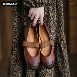 Casual Shoes 2024 Women Flats Single Shoe Leisure Fashion Round Toe Shallow Mary Jane Soft Sole Ballet Slingback