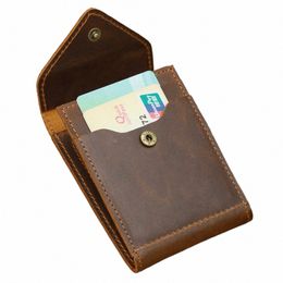 new Arrival Vintage Card Holder Men Genuine Leather Credit Card Holder Small Wallet Mey Bag ID Card Case Mini Purse For Male Z46P#