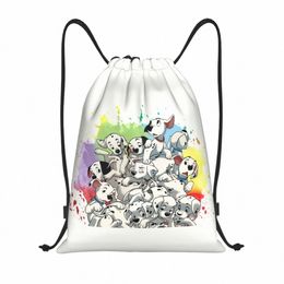 funny Dalmatian Puppies Drawstring Backpack Women Men Sport Gym Sackpack Foldable Pet Dog Training Bag Sack z3Ug#