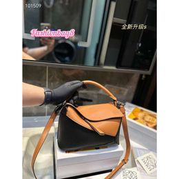 10A Designer Bag Genuine Leather Handbag Shoulder Bucket Woman Bags Puzzle Clutch Totes Crossbody Geometry Square Contrast Colour Patchwork 21