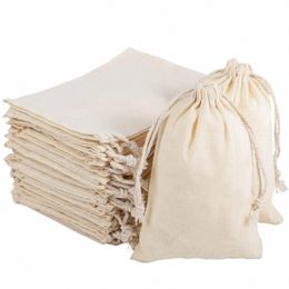 travel Sundry Storage Drawstring Bags Cott Linen Multiple Sizes Coin Mey Cards Holder Candy Jewellery Organizer Beige Bags V1an#