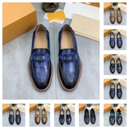 15a estilo de luxo camurça masculina sapatos de couro de couro 2023 outono novo designer de tendência britânica made handmade made slowers sem cadarços de tamanho 38-45