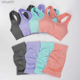 Women's Tracksuits Mileegirl Yoga Sets Women Beauty Back Sports Bra High Waist Hip Lifting Push up Shorts Suit shorts de academia feminina SetsL2403