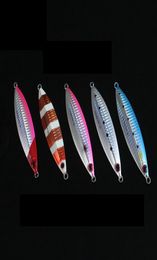 New Design Mixed 5 Colours Fishing Flutter Jig Lure 30g 40g 60g Metal Slow Jigging Lures Saltwater Fishing Luminous Lead Baits2351642