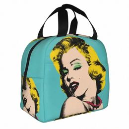 pop Art Golden Warhol Lunch Box Resuable Waterproof Thermal Cooler Food Gold Girl Mroe Insulated Lunch Bag for Women Work Bags C1rh#