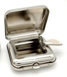 DHL Stainless Steel Square Pocket Ashtray metal Ash Tray Pocket Ashtrays With Lids Portable Ashtray Smoking Accessories mw1179466