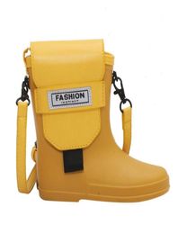 Women039s shoulder bag Fashion rain boots design Silicone soft texture Trendy mobile phone mini crossbody Yellow blue rose red 5081388387