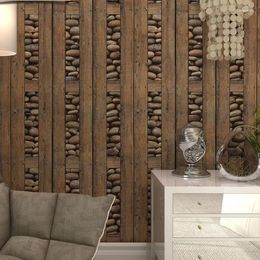 Wallpapers Vintage Brick Wallpaper 3d Pvc Wood Stone Waterproof Wall Papers Home Decor Personalized Contact Panels Papel Tapiz