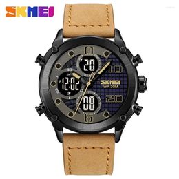 Wristwatches Skmei Outdoor Sports Men Electronic Watch Double Inserts Multi-Function Waterproof Alarm Clock Luminous