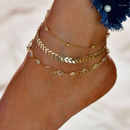 Anklets Shiny Rhinestones Ankle Bracelet Fashion Foot Jewellery Minimalist Elegant Beach Barefoot Sandals Chain For Women