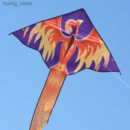 Kite Accessories Yongjian Fire Phoenix Kite for beginners or kids Easy to fly outdoor toys Outdoor activities beach kites With 50m kite string Y240416