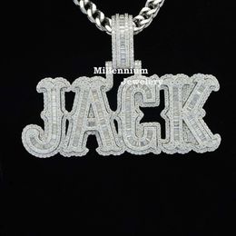 100% Top Quality VVS Moissanite Custom Name In Sterling Sier Iced Out Hip Hop Pendant At Factory Price