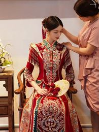 Ethnic Clothing Yourqipao Chinese Wedding Dress Traditional Cheongsam Plus Size Modern Red Skirt Women Man Tang Suit Oriental Dresses