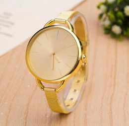 Top Brand women men Unisex thin Steel Metal Band quartz wrist watch C028230024