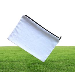 100pcslotplain natural white color pure cotton canvas coin purse with black zipper unisex casual wallet blank cotton pouch6517349