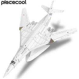 3D Puzzles Piececool 3D Model Kits 1 200 Tu-160 Bomber Puzzle Metal DIY Toys Plane Jigsaw Creative Craft for Home Decoration Best Gifts Y240415