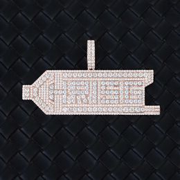 Yu Ying Custom 10K Solid Rose Gold VVS Mossanite Diamond Name Charm For Necklace Hip Hop Moissanite Pendant