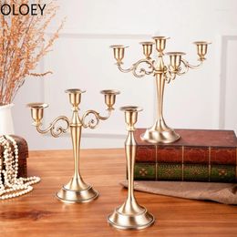 Candle Holders Luxury Gold Metal Holder Wedding Table Tall Centerpiece Stands Nordic Tealight Centros De Mesa Para Boda
