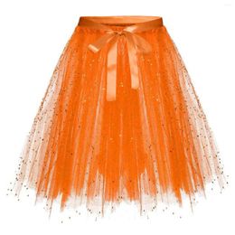 Skirts Women Fashion Solid Colour Lace Up Bow Puffy Skirt 3-layer Mesh Performance Carnival Party Sexy Mini Tulle