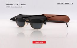factory whole top quality 51mm half frame designer club sunglasses Womens Mens master UV400 protecton mirror sunglass gafas6823506