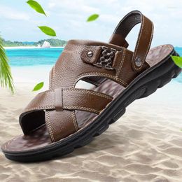 Sandals Men Sandal Man Genuine Leather Shoe Summer Slippers Casual Beach Shoes For Sandalias Hombre Planas