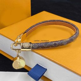Luxury Leather Rope Charm Bracelet Original Designer Women Charm Pendants 18K Gold Silver Plated Wristband Cuff Link Chain Bangle Fashion Jewellery