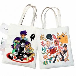 omori Game Ladies Handbags Cloth Canvas Anime Neutral Cat Tote Bag Shop Travel Women Eco Reusable Shoulder Shopper Bags j6My#