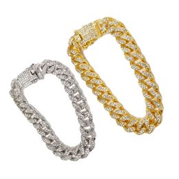 Gaby Hip Hop Cuban Link Bracelet Necklace Tennis Crystal Feet Chain Women's And Men's Football Jewelry