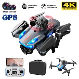 Drones K911SE RC GPS Drone 4K Three HD Camera FPV 1200M Aerial Obstacle Avoidance Photography Brushless Motor Foldable Quadcopter Toy 240416