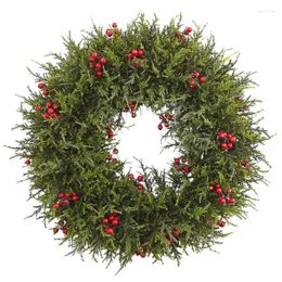 Decorative Flowers Cedar Berry Plastic Wreath (Assorted Colors) Leis Frame Wreaths Aros Para Centro De Mesa Greenery Eucalyptus Garland Mini