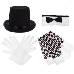 Hair Clips 1 Set Magician Costume Kit Role Play Top Hat Gloves Socks And Bowtie