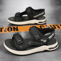 Sandals 2024 Summer Men Fashion Letter Outdoor Trend Breathable Beach Shoes Comfortable Convenient Casual