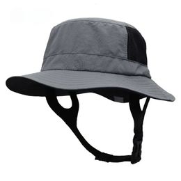 Beach Surf Cap Mesh Breathable Sun Hat UPF50 Summer Outdoor Fishing Cap Chin Adjustable Bucket Hat Water Sport Cap 240416