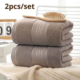 Towel 2pcs Cotton Bath Increases Water Absorption Adult Solid Colour Golden Silk Soft Affinity Face