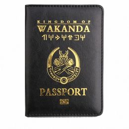 wakanda Forever Black Panther Passport Cover Men Women Travel Soft Leather Passport Wallet ID Case Bank Card Bag Passport Holder 006U#