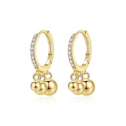 Bean Ball Earrings S925 Silver Zircon Plated 18k Gold Luxury Brand Earrings European and American Hot Popular Women High end Earrings Jewelry Valentine's Day Gift spc