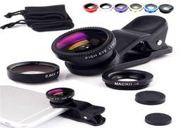 Christmas creative toy 3 in 1 Fish eye Lens sie Wide Angle mobile phone fisheye Lenses For iPhone Smartphone gift Camera lens3030911