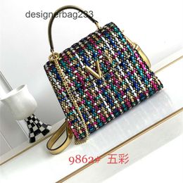 New Shoulder Handheld Cross 24 Oblique Lady Stud Woven One Tote Colourful Fashion Light Bag Bags Luxury Lightweight Womens Vallen I45T