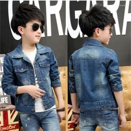 Jackets High Quality Boys Jacket 2024 Year Fall Wash Soft Denim Single Breasted Child Clothing