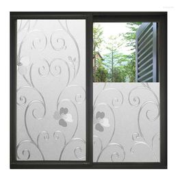 Window Stickers 3D CottonColor Static Cling Film Stained Glass Paper Decorative Frosted PVC 99% UV Isolation Reduce Glare 30-120CM