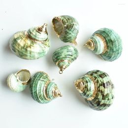 Pendant Necklaces Wholesale 20pcs/lot Fashion Natural Spiral Shell Charms Conch Pendants For DIY Jewellery Accessories Making