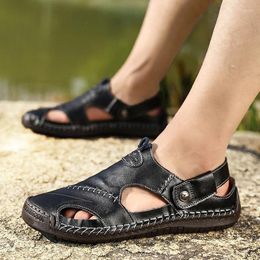 Slippers Summer Baotou Sandals Men Shoes Fashion Two-Wear Outdoor Beach For Anti-Slip Men's Big Size 48