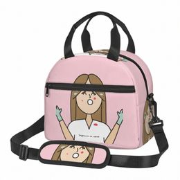 enfermera En A Insulated Lunch Bag With Adjustable Shoulder Strap Food Ctainer Large Thermal Cooler Lunch Box f3S2#