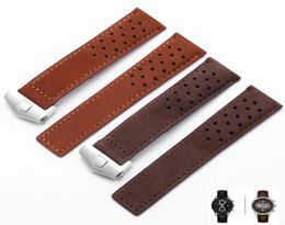 genuine leather watchband for men039s watch strap with folding buckle 20mm 22mm Gray Black Brown cow leathr Band 22056560996
