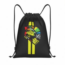 custom Italian Racer Rossis Drawstring Bag Men Women Lightweight Motorcycle Racing Sports Gym Storage Backpack F06B#